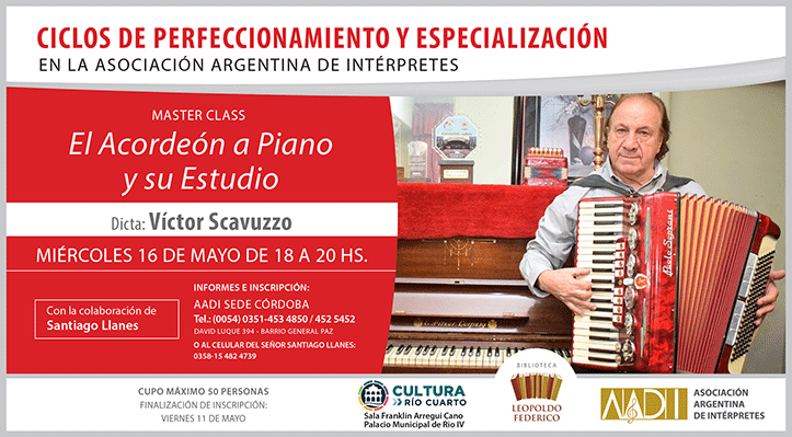 Master Class “El Acordeón a Piano y su Estudio” 