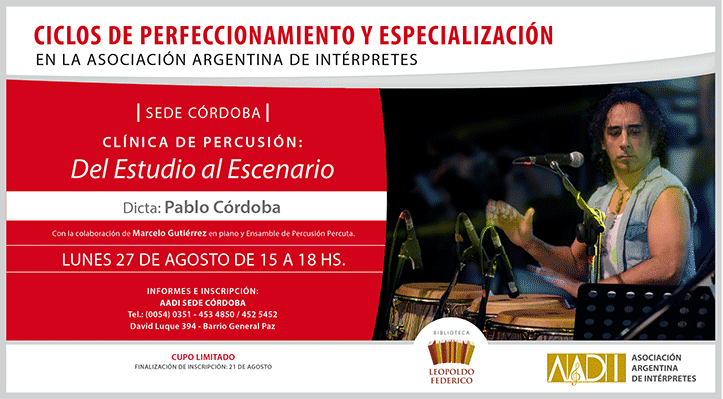 Clínica de Percusión “Del estudio al escenario”