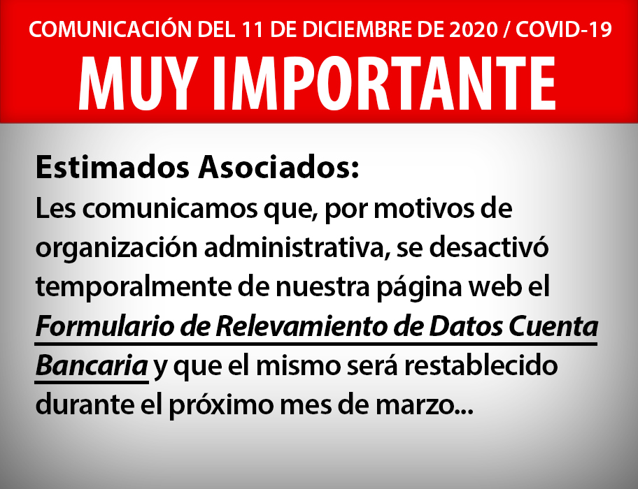 COMUNICADO IMPORTANTE 11-12-2020