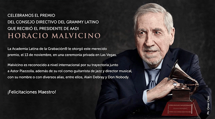 PREMIO DEL CONSEJO DIRECTIVO DEL LATIN GRAMMY A HORACIO MALVICINO