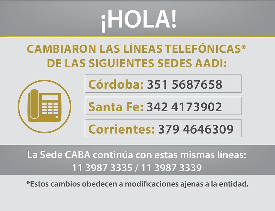 NUEVAS LINEAS TELEFONICAS - SEDE CORDOBA, SANTA FE Y CORRIENTES